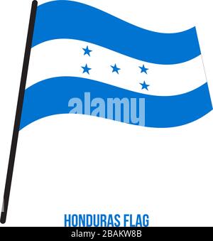 Honduras Fahne winken Vector Illustration auf weißem Hintergrund. Honduras Nationalflagge. Stock Vektor