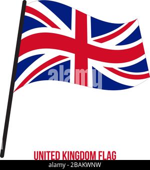 Großbritannien Flagge schwenkten Vector Illustration auf weißem Hintergrund. Großbritannien Nationalflagge. Stock Vektor