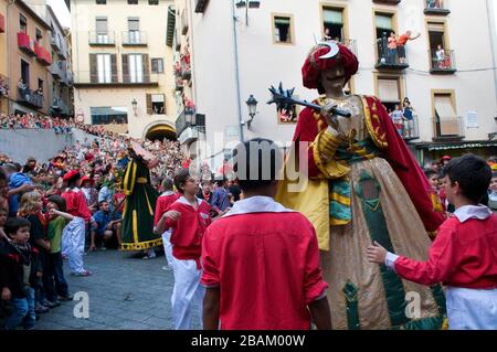 Die Kinder-Patum-de-Berga-Feier in Corpus Christi, Berga, Katalonien, Europa Stockfoto