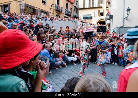 Die Kinder-Patum-de-Berga-Feier in Corpus Christi, Berga, Katalonien, Europa Stockfoto