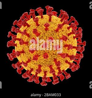 Virus konzeptionell mit Clipping-Pfad enthalten. Die Struktur eines Virus. Covid-19, Coronavirus, Influenza, HIV. Konzeptbild von Infektionskrankheiten. 3 Stockfoto