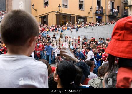 Die Kinder-Patum-de-Berga-Feier in Corpus Christi, Berga, Katalonien, Europa Stockfoto