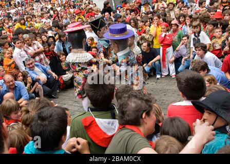 Die Kinder-Patum-de-Berga-Feier in Corpus Christi, Berga, Katalonien, Europa Stockfoto