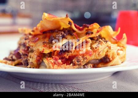 Lasagne von meiner Großmutter hergestellt Stockfoto