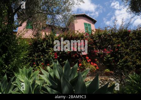 Haus, Hanbury Garden, 2016, La Mortola, Ventimiglia, Riviera dei Fiori, Italien. Stockfoto