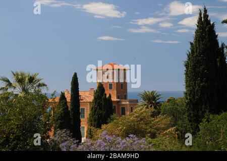 Haus, Hanbury Garden, 2016, La Mortola, Ventimiglia, Riviera dei Fiori, Italien. Stockfoto