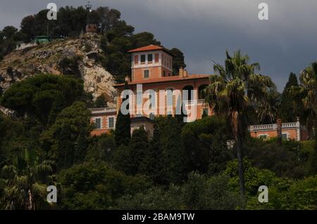 Haus, Hanbury Garden, 2016, La Mortola, Ventimiglia, Riviera dei Fiori, Italien. Stockfoto