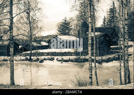 Freilichtmuseum in Lillehammer, Norwegen Stockfoto