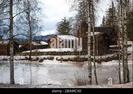 Freilichtmuseum in Lillehammer, Norwegen Stockfoto