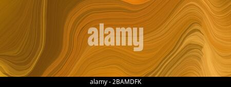 Elegantes futuristisches Banner mit Wellen. Modernes Wellenhintergrund-Design mit dunklem goldenem Stab, Schokolade und goldenem Stab. Stockfoto