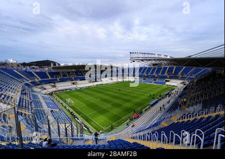 Allgemeiner Blick auf das La Rosaleda-Stadion, vor dem Anpfiff Stockfoto