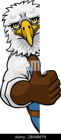 Eagle Mascot Installateur Mechaniker Handwerker Stock Vektor