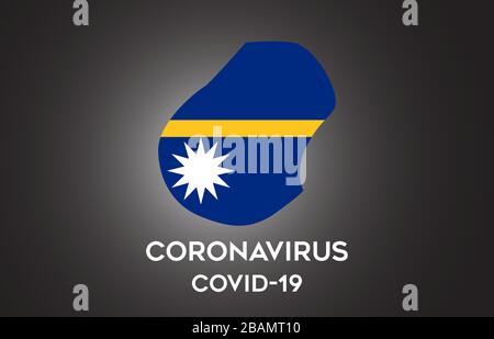 Coronavirus in Nauru und Landesflaggen innerhalb des Landes Grenzkarte Vektor-Design. Covid-19 mit Nauru-Karte mit Vektorgrafiken der Nationalflaggen. Stock Vektor