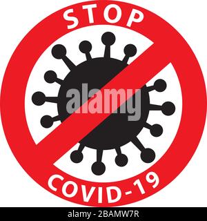 Vorbeugung COVID - 19, Vektorgrafik von STOP Corona Virus, Corona Virusinfektion. Vektorbild. Stock Vektor