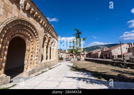 Michaels Kirche, Sotosalbos. Provinz Segovia, Castille y Leon, Spanien Stockfoto