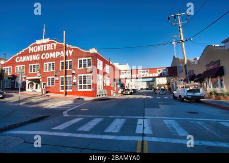 Historisches Foto von Cannery Row in Monterey, CA Stockfoto