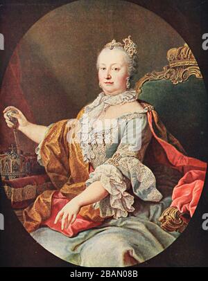 Erzduchess Maria Theresa von Österreich (1717 - 1780), Heiliger römischer Kaisersteinbruch, Porträt von Martin van Meytens Stockfoto