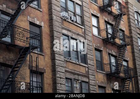 Feuer entweicht in New York, USA, USA Stockfoto