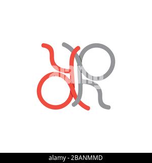 Logo-Vektor für die Schleife mit Buchstaben und Jahr Stock Vektor