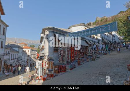 Gjirokaster friedliche Atmosphäre UNESCO-Welterbe Albanien Stockfoto