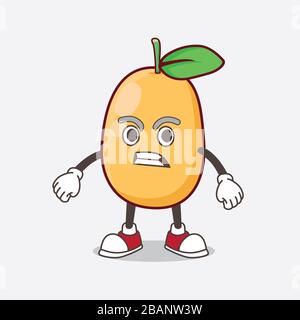 Eine Illustration von Kumquat Fruit Cartoon-Maskottchen-Charakter mit wütenden Gesicht Stockfoto