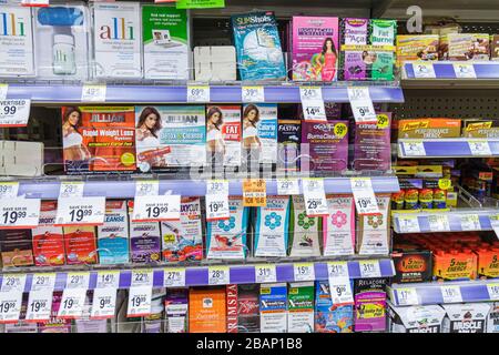 Miami Beach Florida, Walgreens, Apotheke, Drogerie, Verkaufsregale anzeigen, Gewichtsverlust, FL110116013 Stockfoto