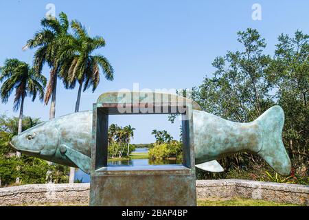 Miami Florida, Coral Gables, Fairchild Tropical Botanic Garden, Artist in Bloom Ausstellung, Skulptur, Fisch, FL110516032 Stockfoto