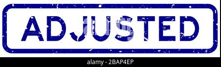 Gunge blau angepasstes Wort quadratischer Gummi-Siegelstempel auf weißem Hintergrund Stock Vektor