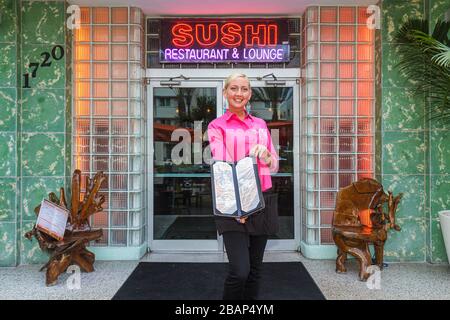 Miami Beach Florida, Collins Avenue, Kung Fu Kitchen and & Sushi, Restaurant Restaurants Essen Essen Essen Essen Essen gehen Cafe Cafes Bistro, Catalina, Hotelhotels l Stockfoto