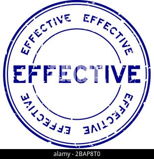 Grunge blau effektiv Wort rund Gummidichtung Business Stempel auf weißem Hintergrund Stock Vektor