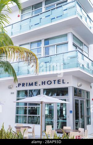 Miami Beach, Florida, South Pointe SoFi, Point, Prime, Hotelhotels, Unterkunft Inn Motel Motels, Boutique-Hotel, Hotels, Außenfront, Eingang, Gebäude Stockfoto