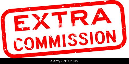 Grunge rot extra provisionswort quadratischer Gummi-Siegelstempel auf weißem Hintergrund Stock Vektor