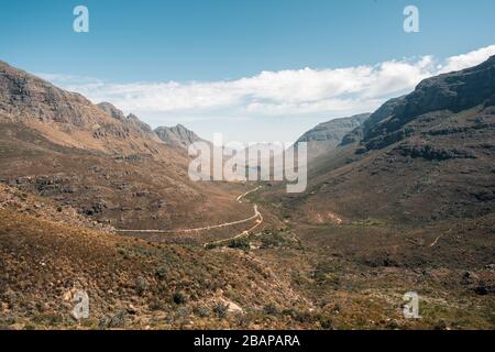 Blick von der Uitkyk Pass nach Algerien in den Cederberg Mountains im Western Cape von Südafrika Stockfoto