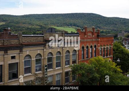 Oneonta USA - 15. September 2013 - Hauptstraße Oneonta NY Stockfoto