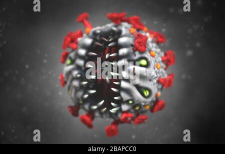 Covid-19 Corona-Virus-Scary-Konzept Stockfoto