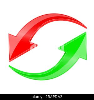 Rote und grüne Pfeile in kreisförmiger Bewegung Stock Vektor