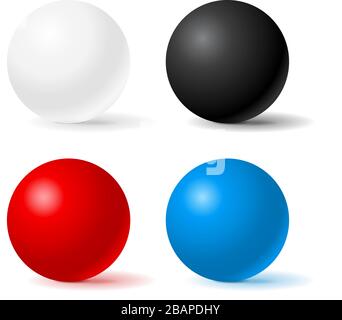 Kugeln. Farbige 3D-geometrische Formen Stock Vektor