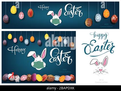 Hängende Handbemalte Easter Eggs Collection Stock Vektor