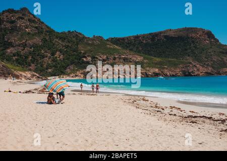 Weißer Sand in Plage de Saline, St Barthélemy, französische Karibik Stockfoto