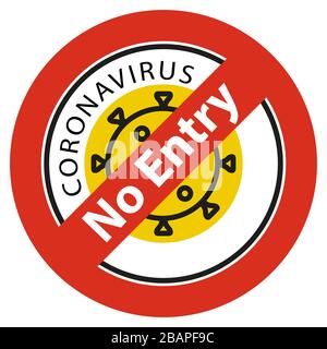 Coronavirus-Zeichen. Symbol für die Arzneimaske. Betreten des Raums nur in Maske. Die Verbreitung des Virus wird gestoppt. Warnzeichen für Informationen zur Quarantäne. Stock Vektor