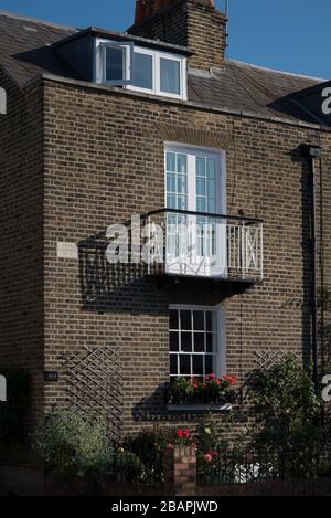 Brick Georgian Terraced House an der Kew Road, Richmond upon Thames, London Stockfoto