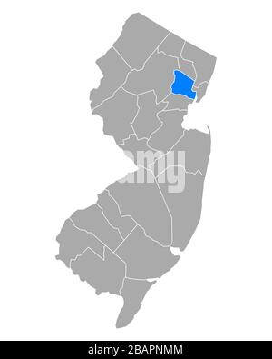 Karte von Essex in New Jersey Stockfoto