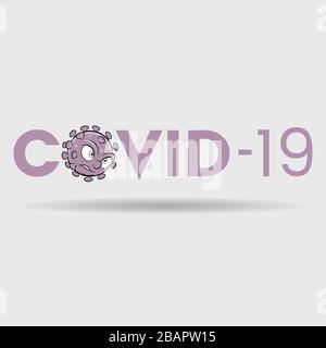 Abbildung: Angriff auf Coronavirus über den violetten Covid-19-Text Stock Vektor