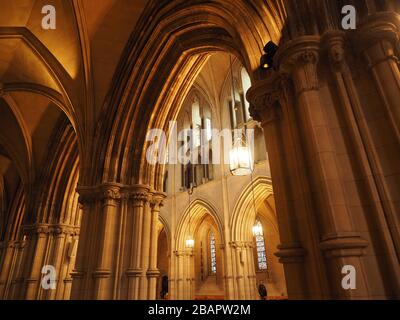 Innenräume der Christ-Church-Kathedrale oder, was noch eher der Fall ist, der Kathedrale der Heiligen Dreifaltigkeit in Dublin, Irland, Republik Irland Stockfoto