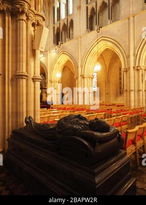 Innenräume der Christ-Church-Kathedrale oder, was noch eher der Fall ist, der Kathedrale der Heiligen Dreifaltigkeit in Dublin, Irland, Republik Irland Stockfoto