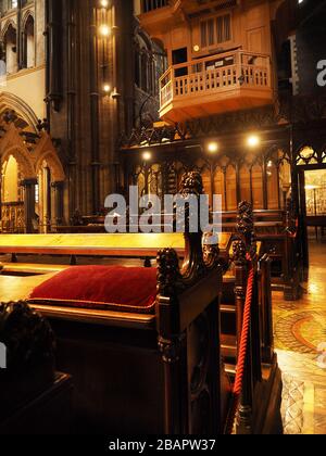 Innenräume der Christ-Church-Kathedrale oder, was noch eher der Fall ist, der Kathedrale der Heiligen Dreifaltigkeit in Dublin, Irland, Republik Irland Stockfoto