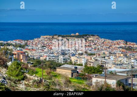 Panoramablick auf Rethymno, Krete, Griechenland Stockfoto
