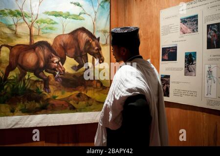 Nationalmuseum Äthiopiens in Addis Abeba. Das Nationalmuseum von Äthiopien. Darstellung in Wachs der letzten Führer des Landes. Der Nationale Su Stockfoto