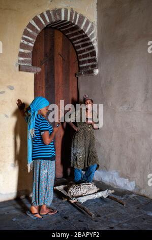 Royal Enclosure und Fasilidas Palace Gondar Ethiopia. Andere Namen: Kaiserpalast und schloss gondar Stockfoto