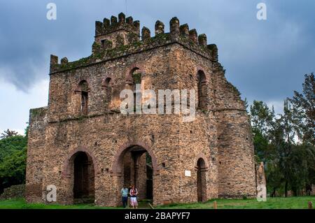 Royal Enclosure und Fasilidas Palace Gondar Ethiopia. Andere Namen: Kaiserpalast und schloss gondar Stockfoto